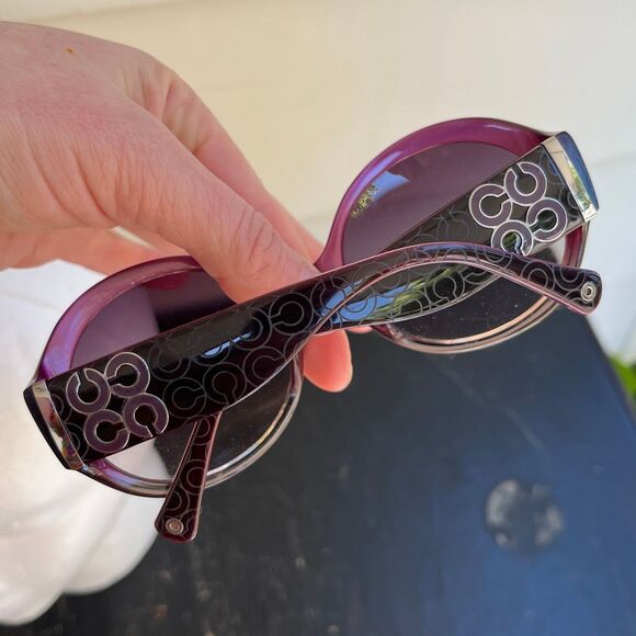 Coach S2003 Plum Ombre Oversized Sunglasses Y2K Logo Glam Shades main image 9